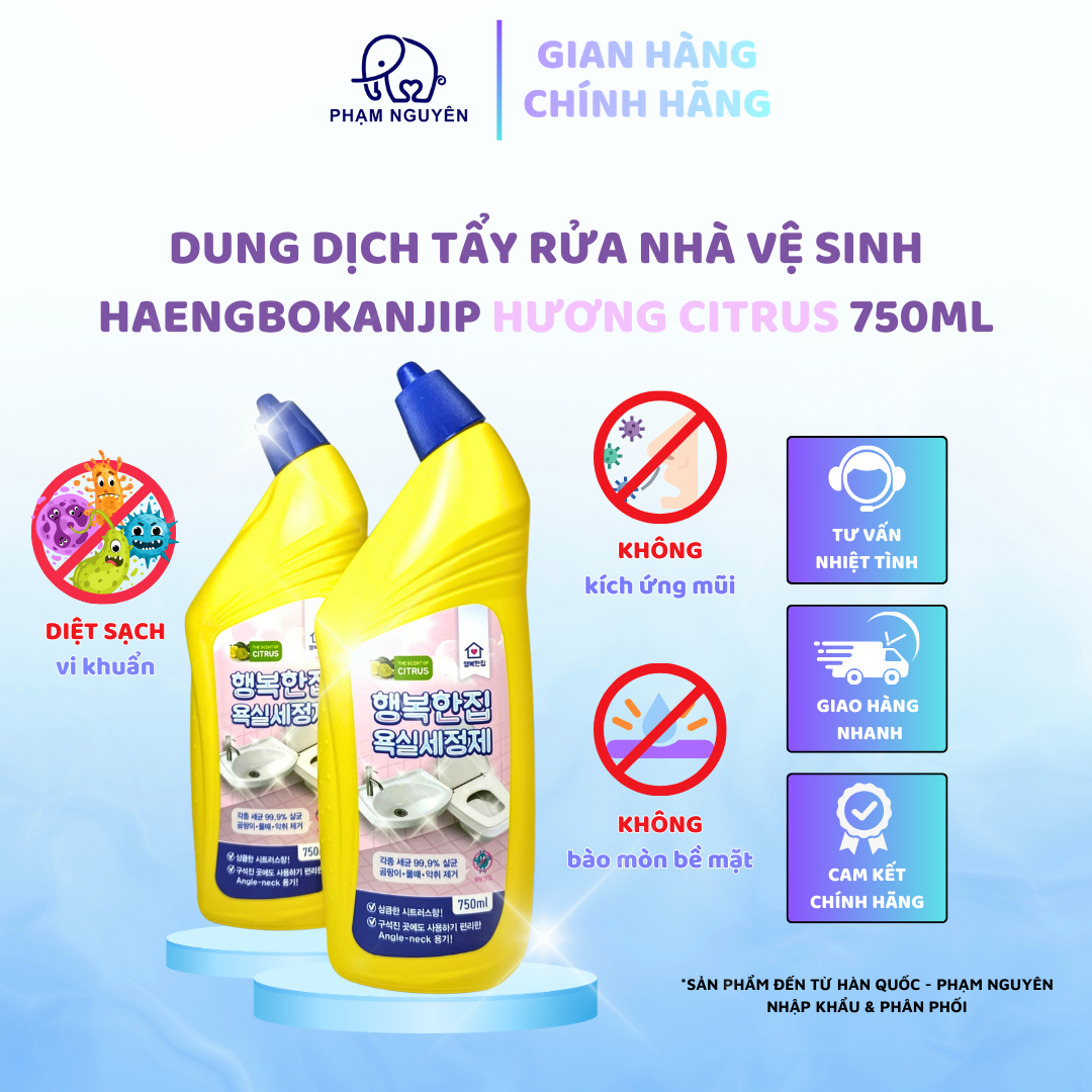 Nước tẩy toilet siêu đậm đặc 750ml Haengbokanjip - Tẩy rửa an toàn cho gia đình