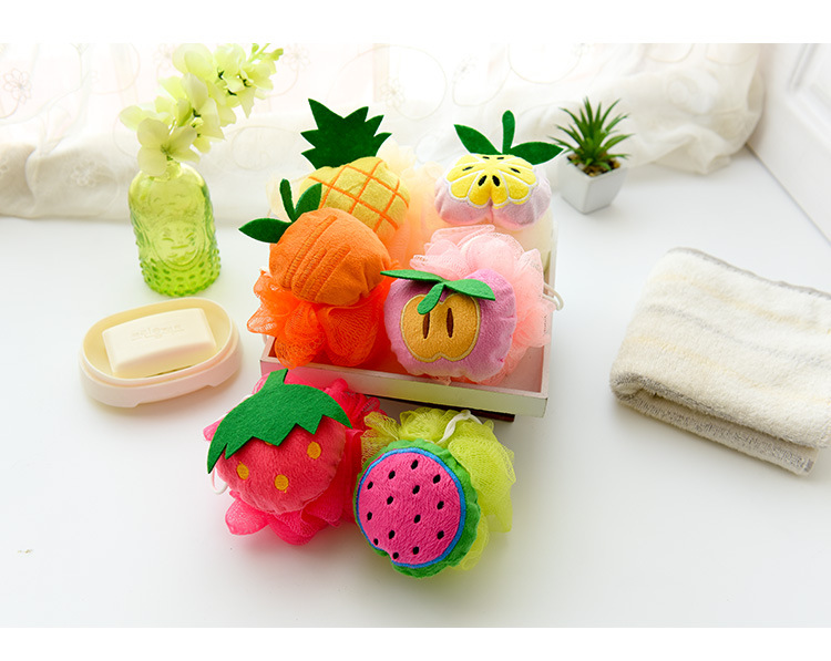 Bộ 3 Bông Tắm Hình Trái Cây Hàn Quốc Xinh Xắn - PaKaSa ( Giao mẫu ngẫu nhiên)