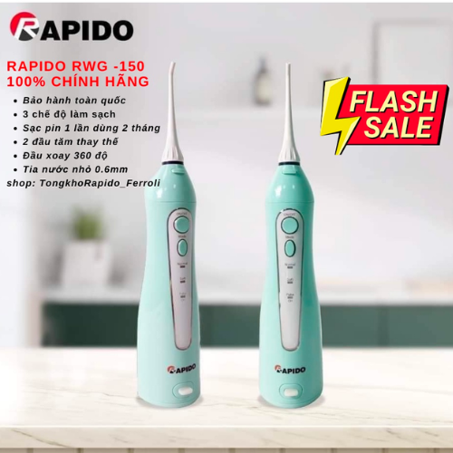 Tăm nước cầm tay Rapido RWG150- Hàng Chính Hãng