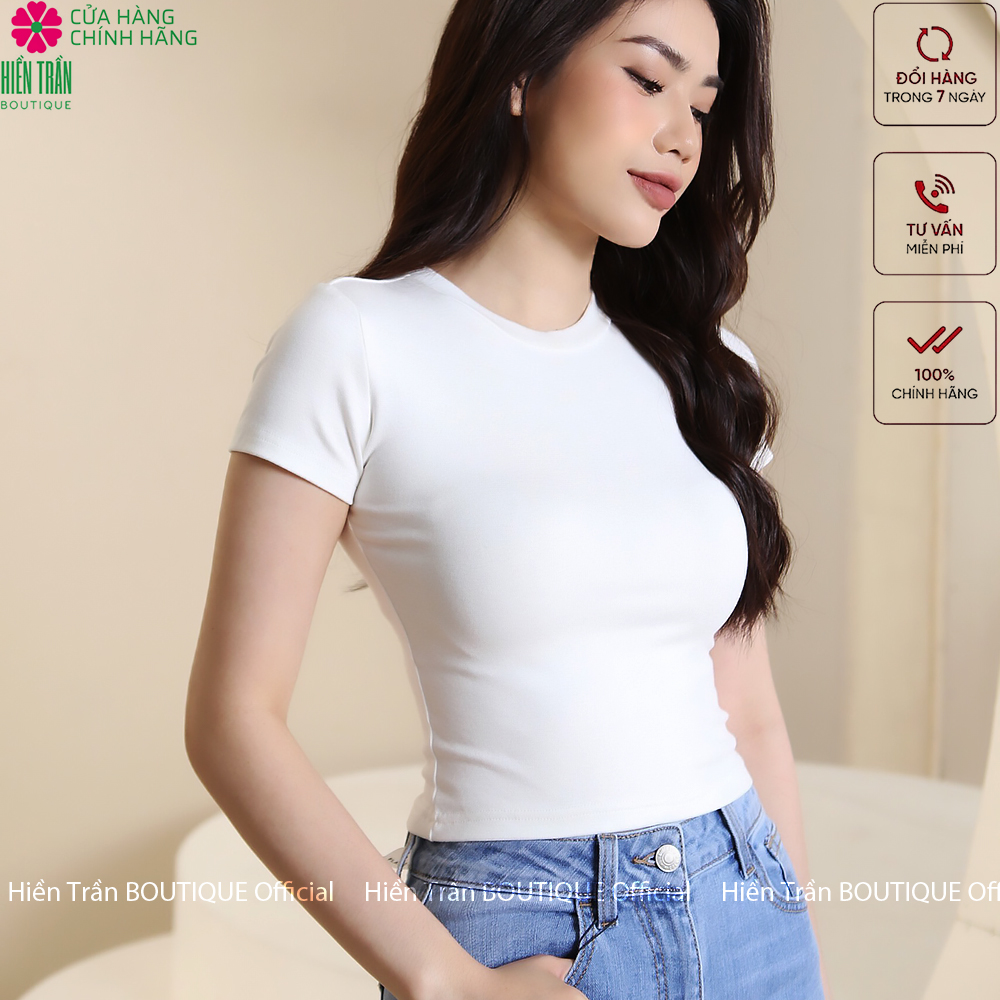 Áo croptop nữ Blue Chic cổ tròn vải cotton bozip co giãn thoáng mát freesize ngắn tay thun đẹp