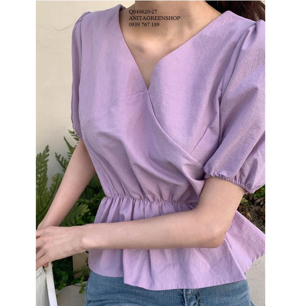 Q040620 ÁO KIỂU MÀU TÍM
