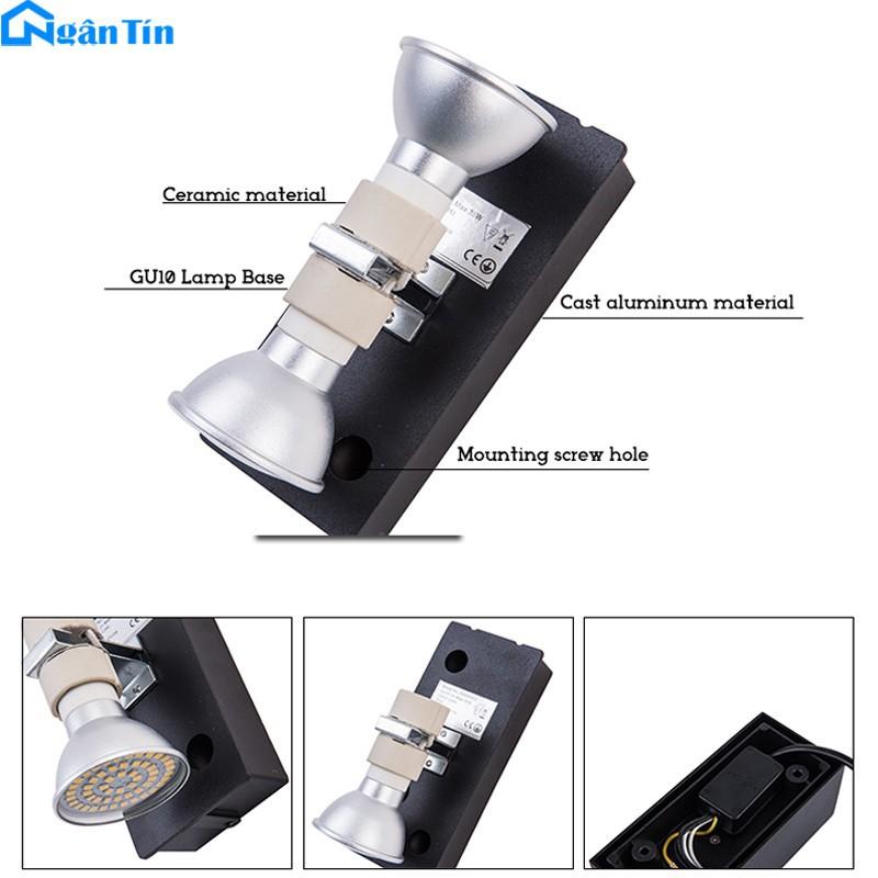 Đèn Led treo tường gắn tường ngoài trời hình hộp 2 đầu VNT612A
