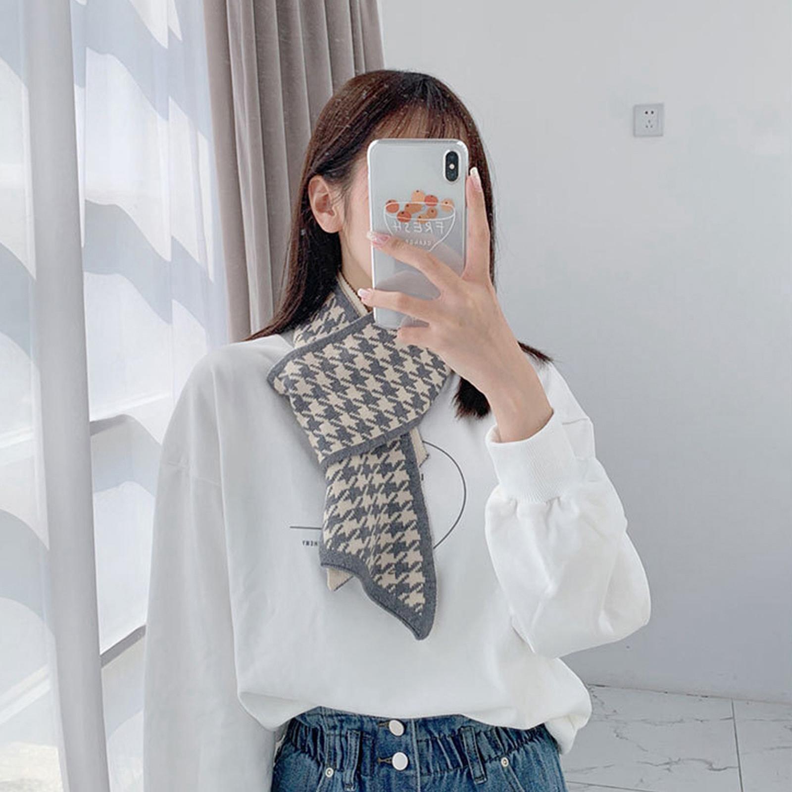Women's Long Plaid Blanket Chunky Soft Winter/Fall Warm Scarf Big Tartan Scarves Wrap Shawl Knitted Neckerchief Neck Warmer