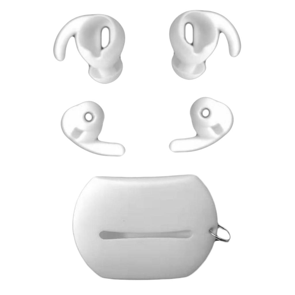 Earphone Cover Earbuds In-ear Tips Earmuffs w/ Case for  White