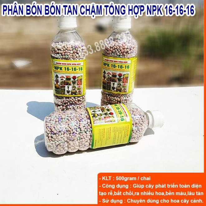 Phân bón chuyên hoa, cây cảnh NPK 16-16-16 chai 400gr