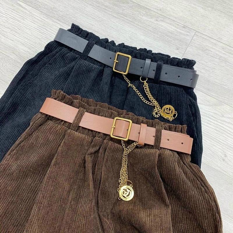 Quần baggy tây nhung tăm hot trend (ko kèm belt) chất nhung tăm chuẩn đẹp thời trang 851