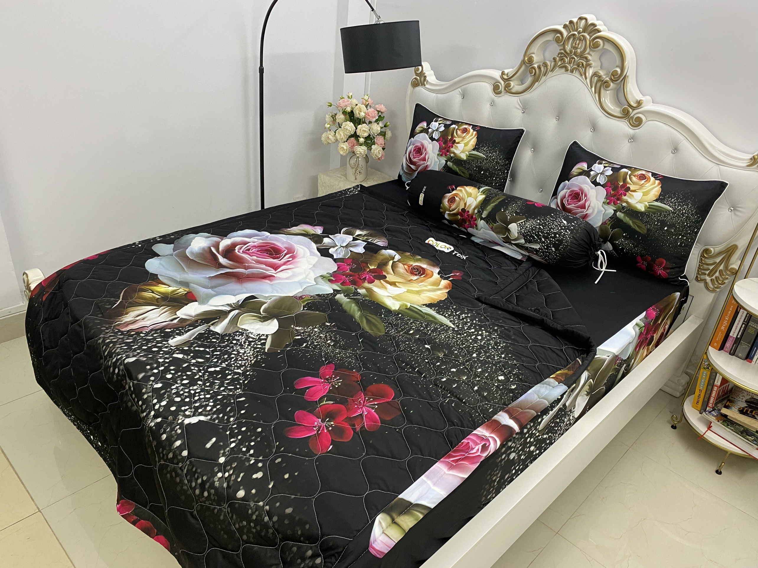 Bộ Drap mền + áo gối thun Ý 5D Cao Cấp , mát lạnh, thấm hút tốt.