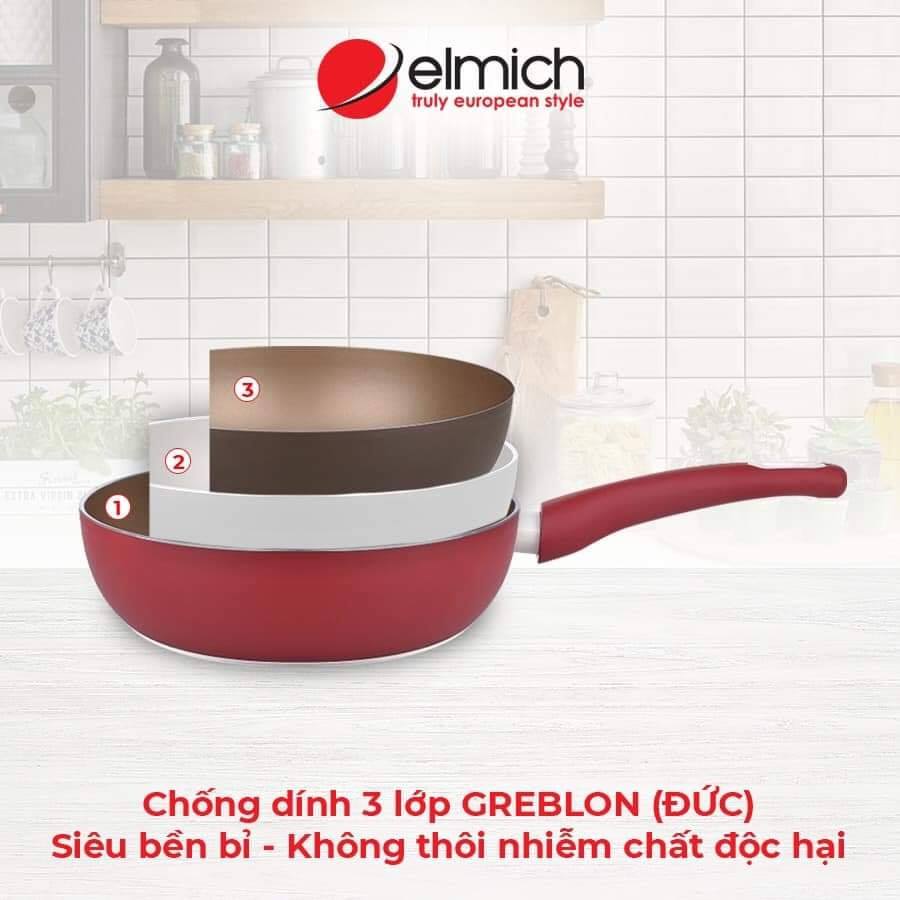 Chảo Chống Dính Sâu Lòng Cao Cấp Đáy Từ Elmich size 20/24/26/28cm Hàng Chính Hãng