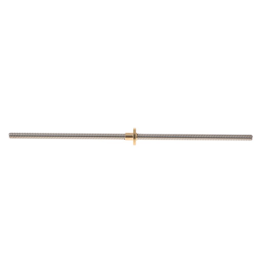 T8 Stainless Lead Screw With Copper Nut For 3D Printer Kit Parts Dia 8mm