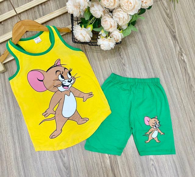 BỘ BA LỖ COTTON 4C BÉ GÁI SIZE ĐẠI - Đồ bộ trẻ em