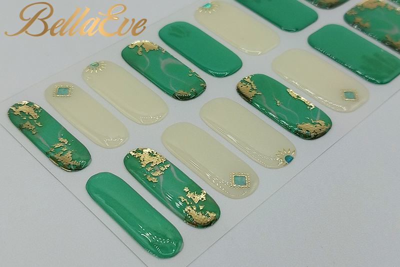 Set 34 Miếng Dán Móng Nhập Khẩu Hàn Quốc Silicon Không Keo Dán Bellaeve