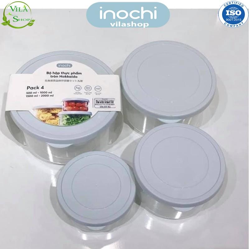 Hộp Đựng Thực Phẩm, Hộp Nhựa Bảo Quản Đồ Tươi Inochi HÌNH TRÒN, Hộp Thực Phẩm Việt Nhật Chính Hãng