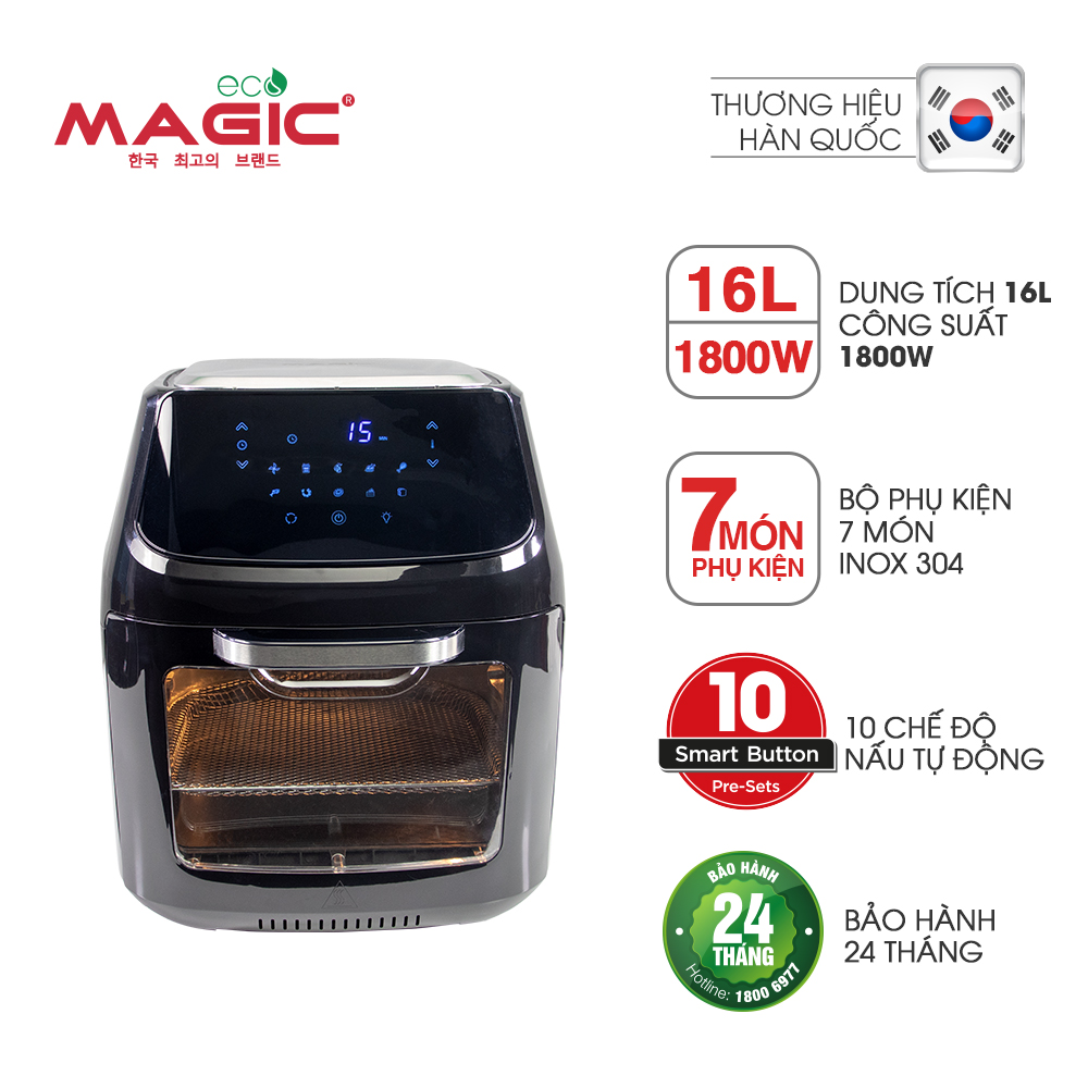 Nồi chiên không dầu kết hợp lò nướng Magic Eco M16 16L - Hàng chính hãng