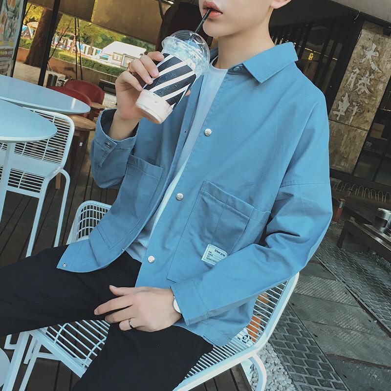 Áo khoác/Áo jacket, cổ bẻ, một hàng cúc, dễ kết hợp, kiểu dáng rộng rãi, một màu TA108
