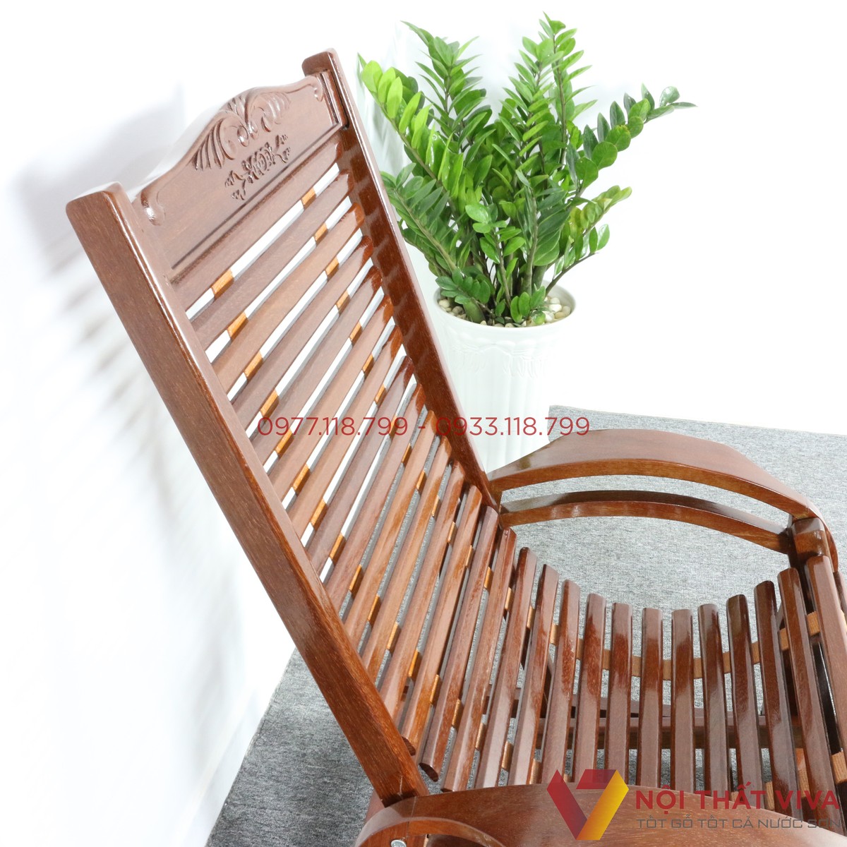 Ghế Nằm Thư Giãn Gỗ Nghiến Màu Nâu Đẹp Giá Rẻ