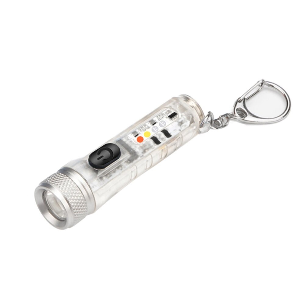 Đèn Pin Mini Siêu Sáng Trong Suốt Kèm Móc Khoá, IP65 Chống Nước Tuyệt Đối Sạc USB Tích Điện Siêu Tiện Lợi