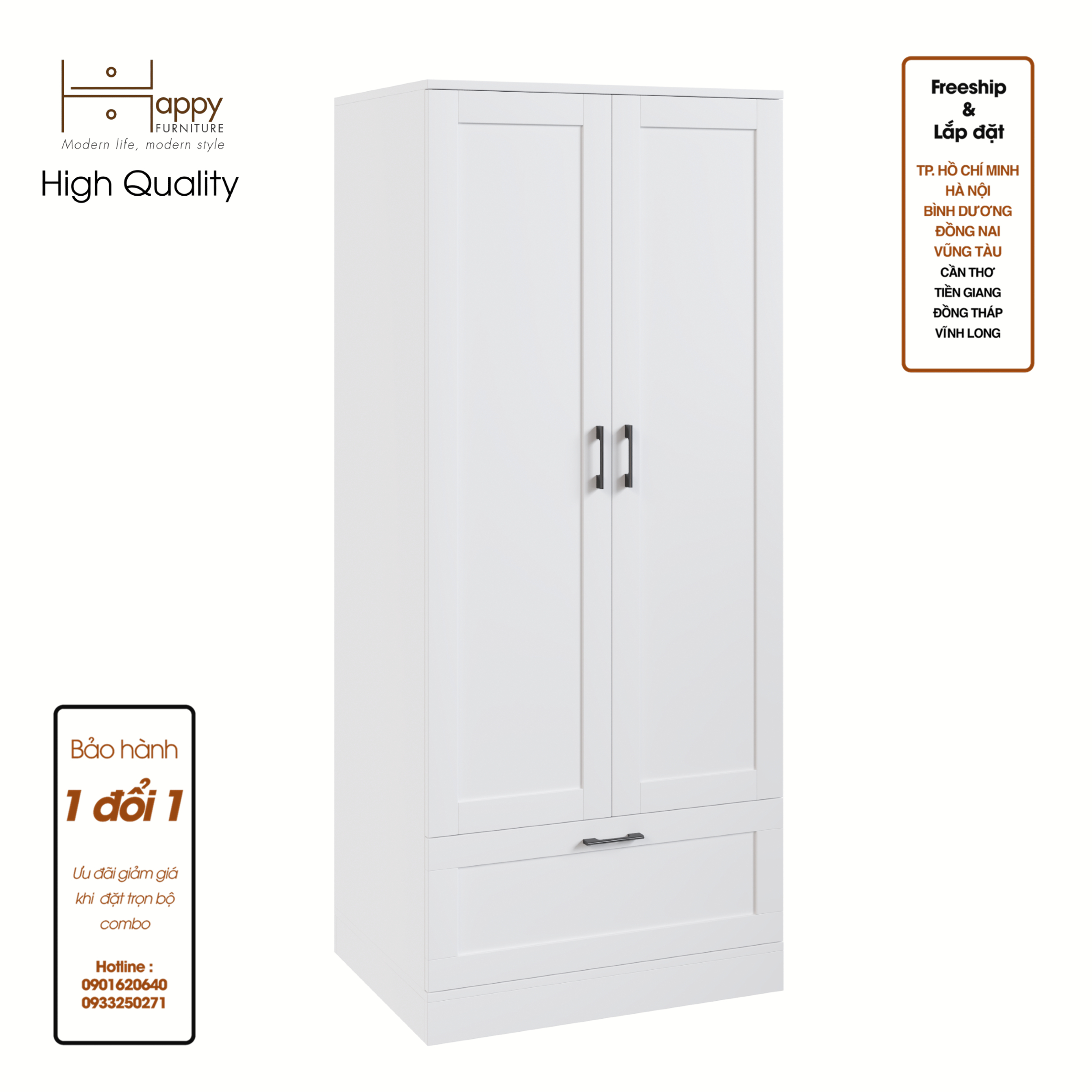 SALY , Tủ treo quần áo tiện dụng, 90cm x 40cm x 180cm , TCM_010
