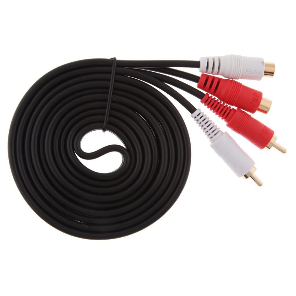 2 to 2 Plug Splitter Video Av Adapter Cable