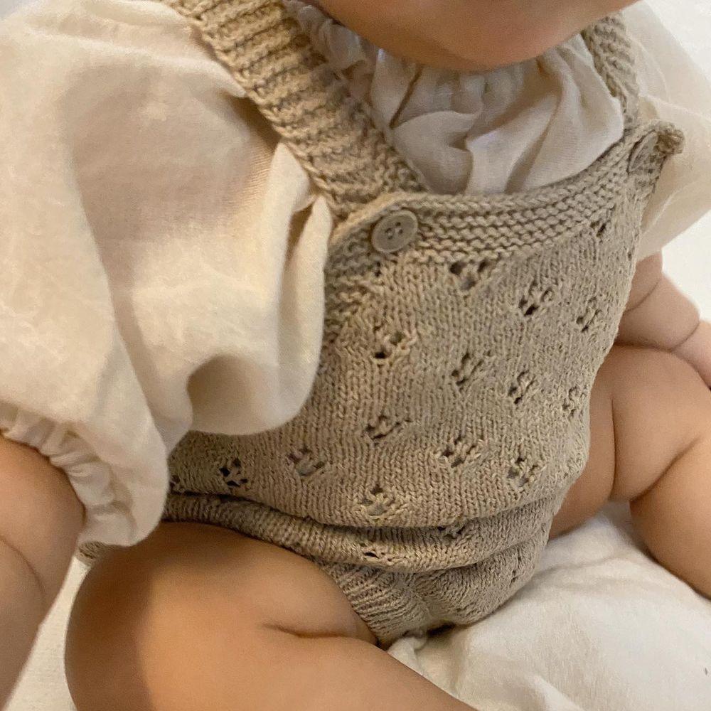 Mùa Thu Năm 2021 Tập Đi Cho Bé Jumpsuit Công Chúa Thêu Trẻ Sơ Sinh Bé Gái Romper Áo Liền Quần Tay Dài Dệt Kim Quần Áo Cotton Dành Cho Bé Gái