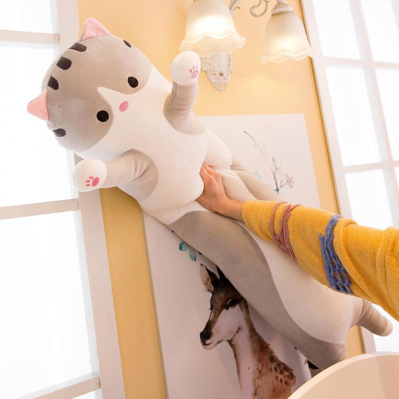 Ngủ Trưa Văn Phòng Ngủ Vỏ Gối 50CM Mềm In Dài Mèo Bạn Trai Gối Sang Trọng Đồ Chơi Nhồi Bông Bé Gái Tặng Búp Bê Dành Cho trẻ Em Mèo Gối