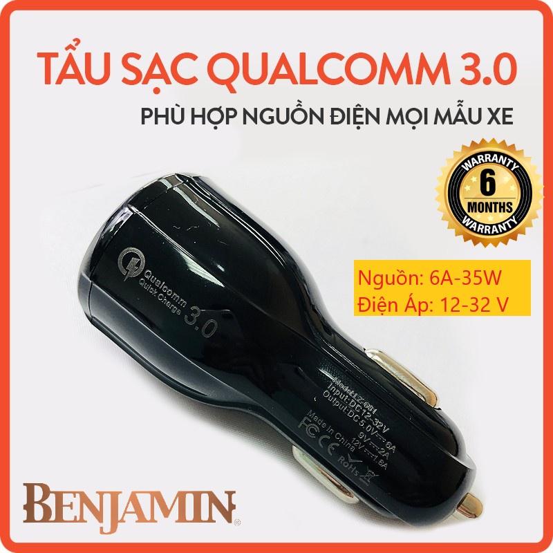 Tẩu sạc ô tô Qualcom 35W với USB Quick charge 3.0 6A