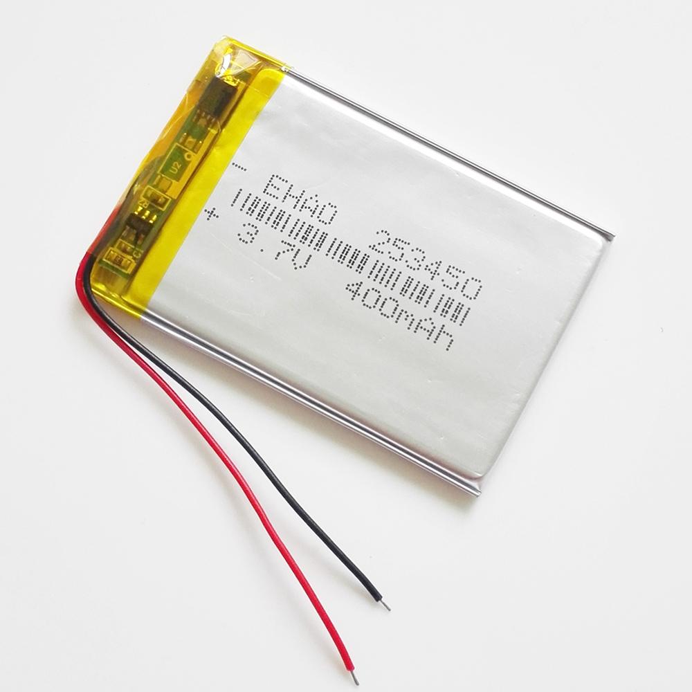 5 Chiếc EHAO 253450 3.7V 400MAh Pin Sạc Lithium Polymer LiPo Siêu Mỏng Tế Bào Cho Mp3 GPS Loa Đồng Hồ Thông Minh