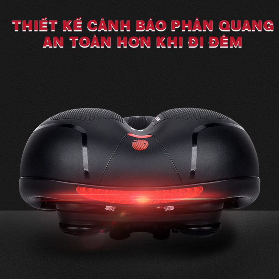 Yên xe đạp thể thao đàn hồi thoáng khí cao cấp chống trượt, siêu êm - Da PU, phản quang sáng, chống sốc - STM06