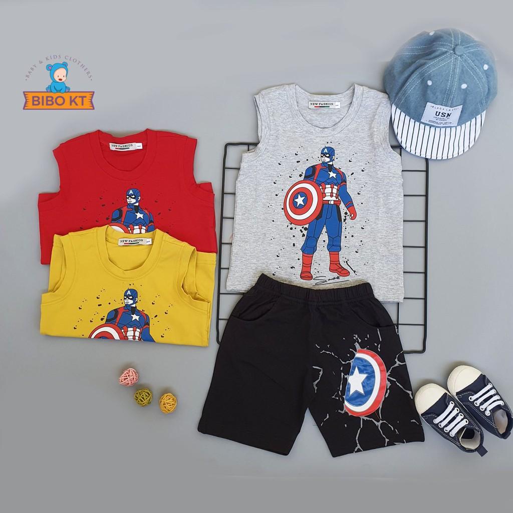 Bộ sát nách cotton 100% 4 chiều hình captain size 1-8 ( 8 -18 kg