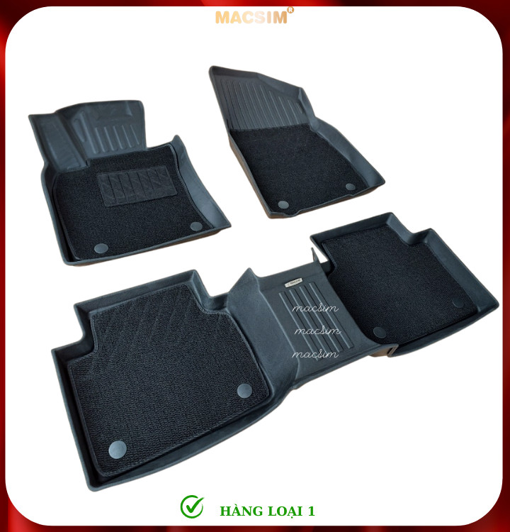 Thảm lót sàn ô tô 2 lớp cao cấp dành cho xe Toyota Camry 2019-2024+ nhãn hiệu Macsim chất liệu TPE màu đen