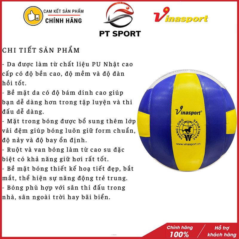 Bóng chuyền Thăng Long da Nhật VB 7700 (Tiêu Chuẩn Thi Đấu_Hàng Chính Hãng) - tặng túi lưới đựng bóng + kim bơm