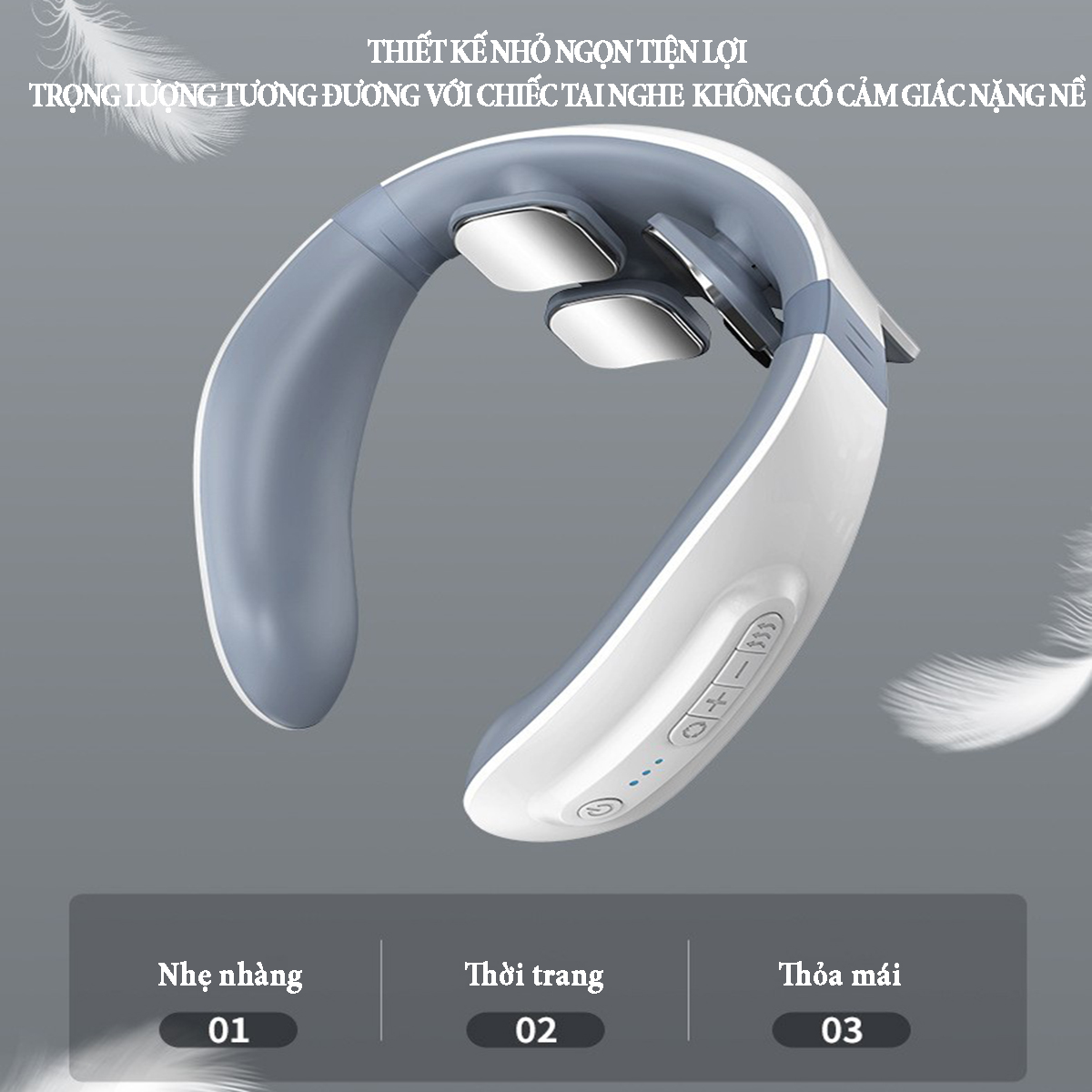 Máy massage cổ vai gáy tích hợp 4 đầu massage, chức năng chườm nóng, có remoss điều khiển, pin sạc 5V/800mA, giải pháp trị liệu hiệu quả