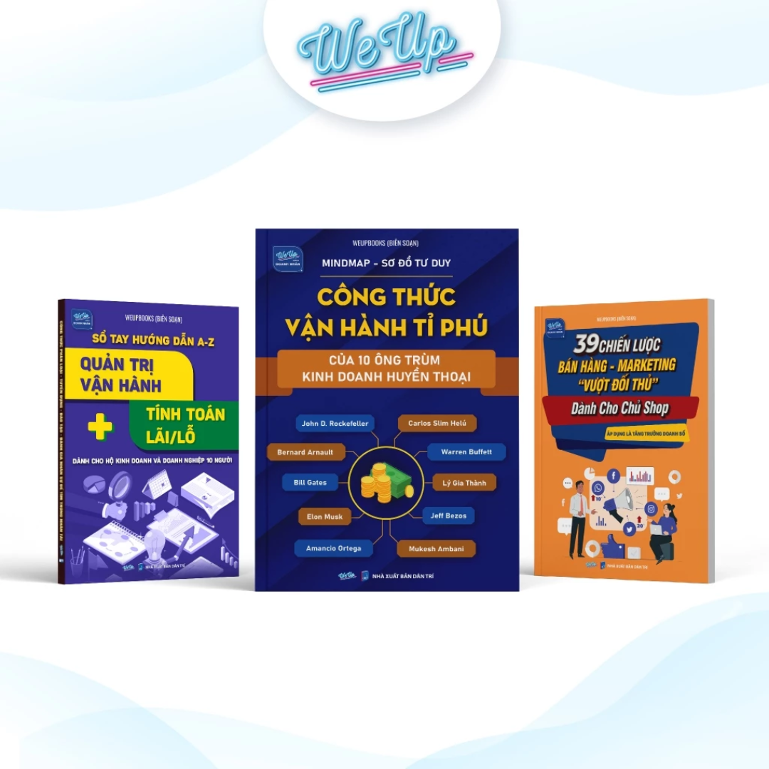 Combo 3 sách: Công thức vận hành tỉ phú của 10 ông trùm, Quản trị vận hành tính toán lãi lỗ, 39 Chiến lược bán hàng