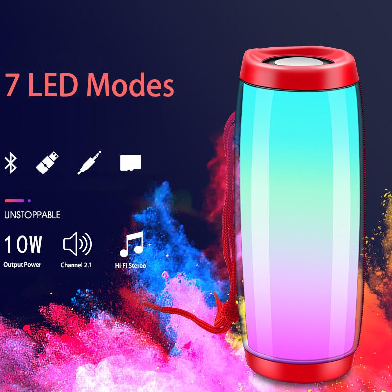 LED Caixa de som portatil loa bluetooth loa phát thanh FM LUZ blutooth di động di động di động loa boombox loa USB aux tf Color: Green