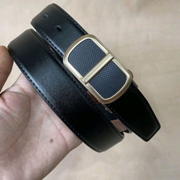 Thắt Lưng Nam da thật Khóa Kim Búp sang trọng Dây Nịt nam Cao Cấp Thời Trang Hàn Quốc bản nhỏ 3.4cm TM29