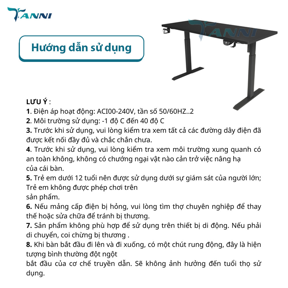 Bàn Công Thái Học Ergonomic Nâng Hạ Chiều Cao Tanni MG1 ,Bàn Nâng Hạ Tự Động Làm Việc Mọi Tư Thế Cao Cấp Nhập Khẩu