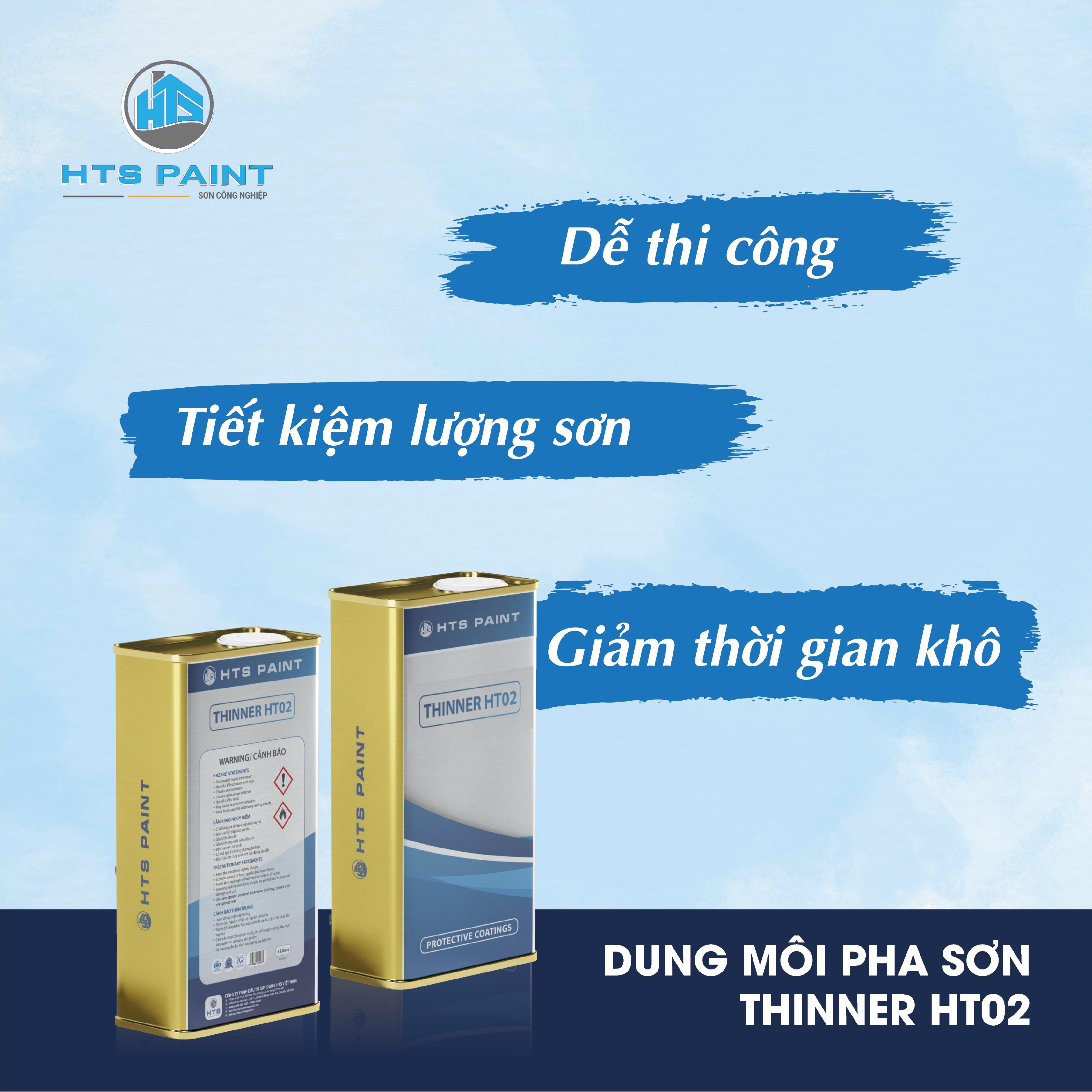 Dung môi pha sơn Thinner HTS HT02 lon 5 lít