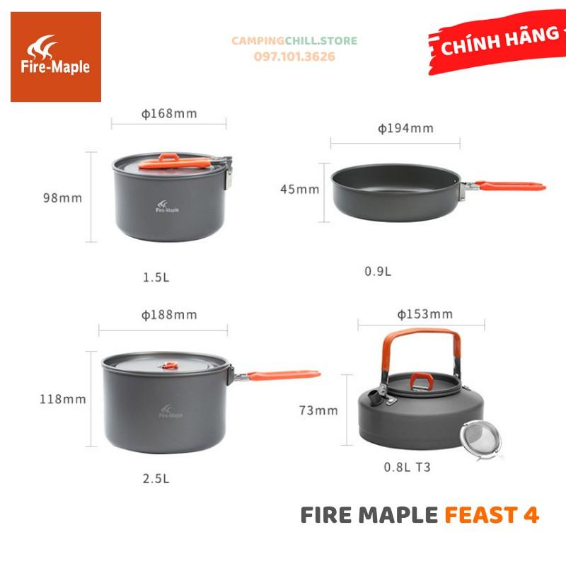 BỘ NỒI NẤU ĂN DÃ NGOẠI FIRE MAPLE FEAST 4