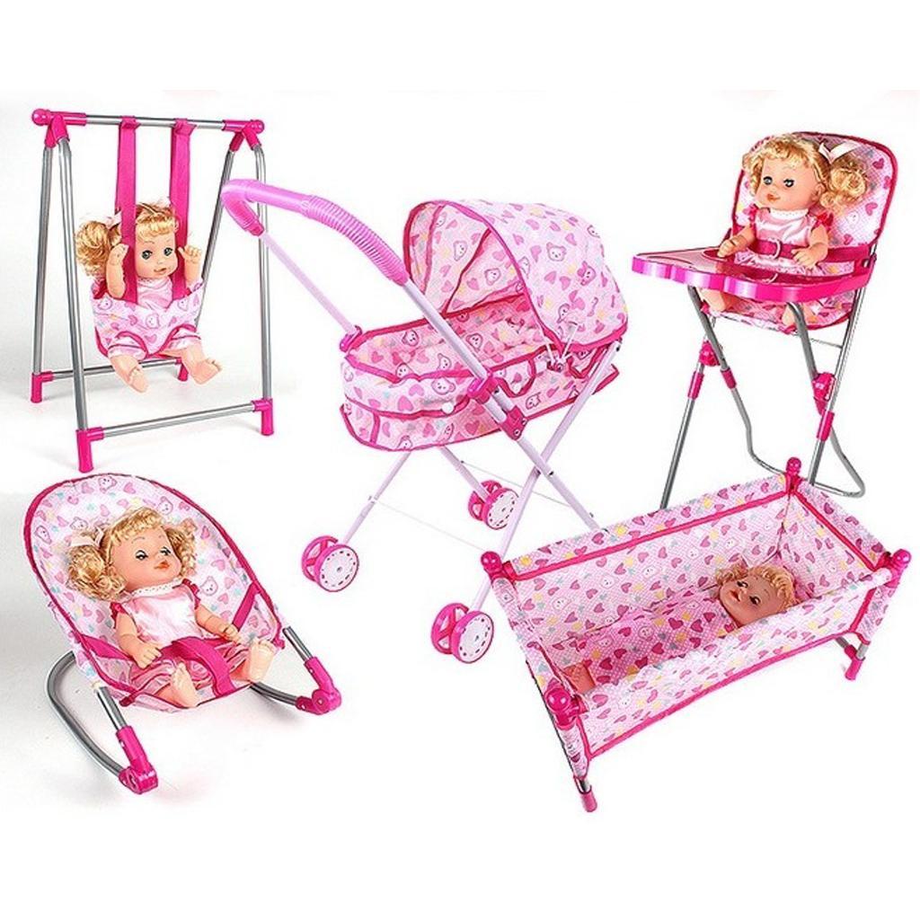 Foldable High Chair & Cradle Toy for Reborn Doll MellChan Baby Doll