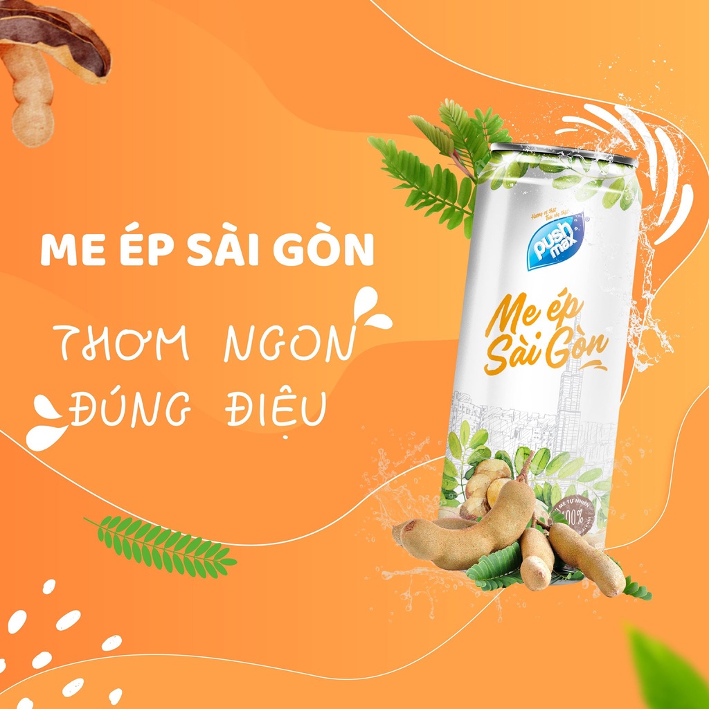 Lốc 6 Lon Nước Trái Cây Me Ép Sài Gòn Pushmax