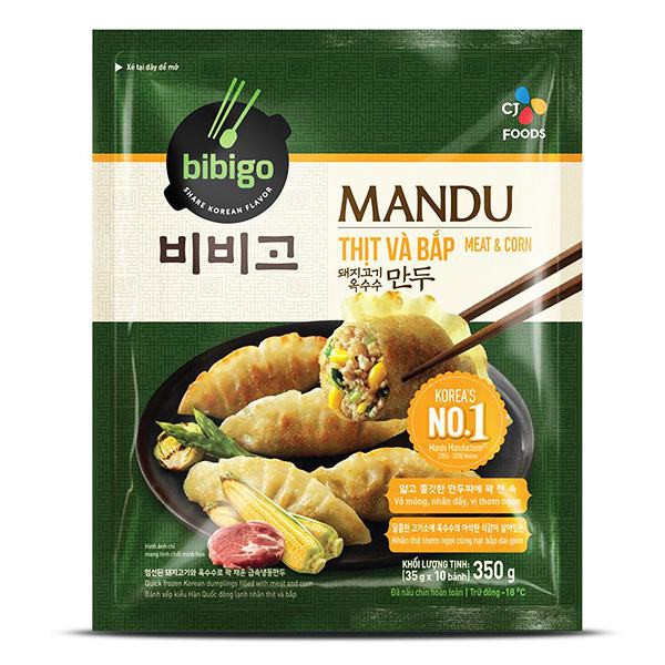 [Chỉ Giao HCM] - Bánh Mandu thịt & bắp CJ Bibigo - Loại 350g