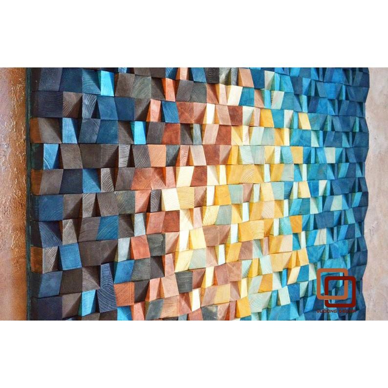 Tranh gỗ trang trí 3D SẮC MÀU (Wood mosaic) - (KÍCH THƯỚC 60x80cm)