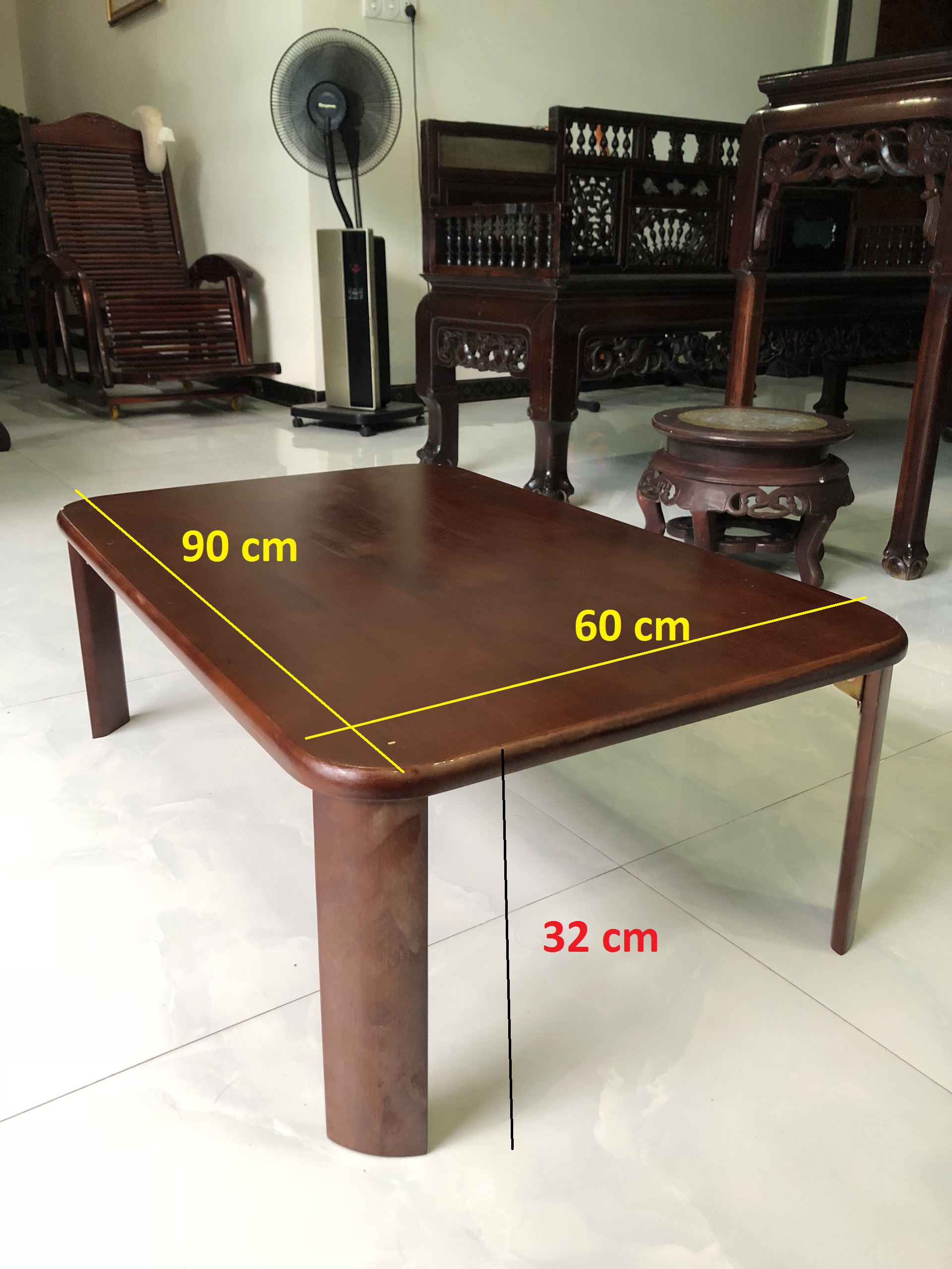 Bàn trà, bàn gỗ xếp ngồi bệt phong cách Hàn Quốc 60 x 90 cm (nâu)- VIMOS