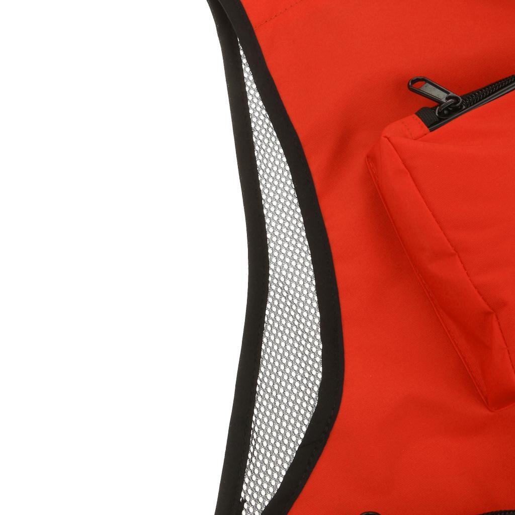 Multi-Pocket Fishing Vest Photography Waistcoat Hunting Jacket - Orange XL