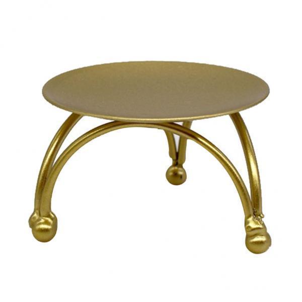 7-40pack Gold Plate Candle Holder Decorative Iron Pillar Candle Plate Pedestal