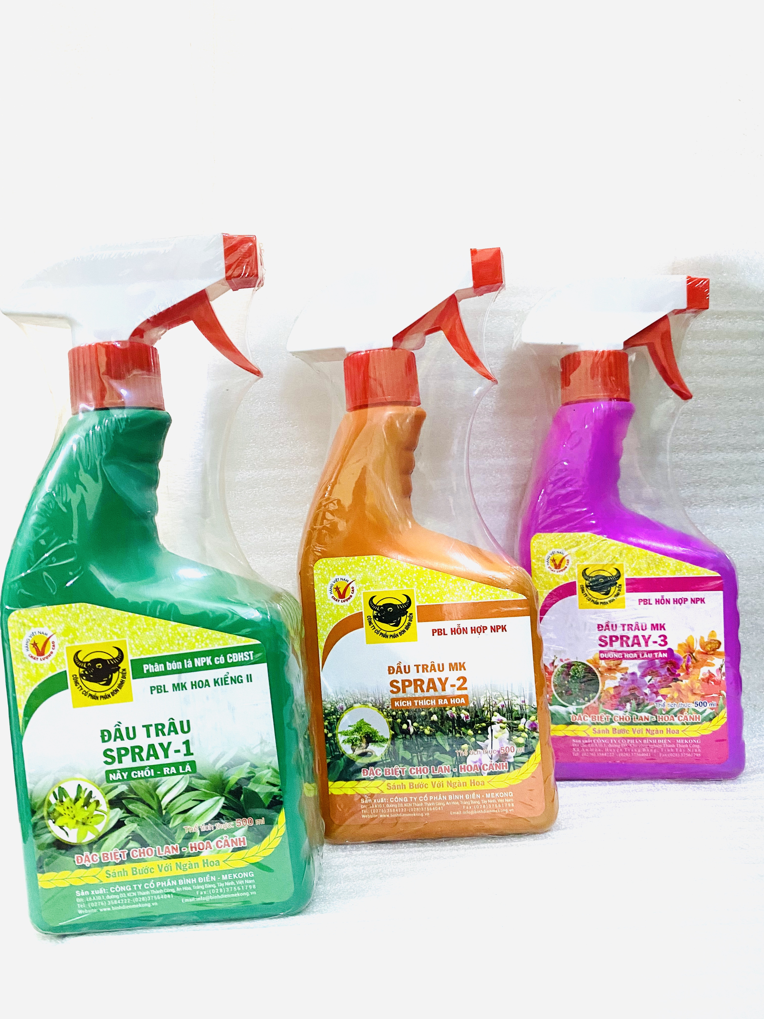 COMBO 3 CHAI PHÂN BÓN LÁ ĐẦU TRÂU CAO CẤP CHO LAN VÀ HOA KIỂNG SPRAY 1-2-3