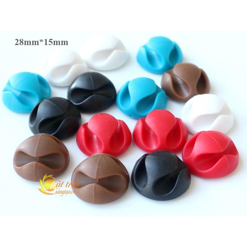 Bộ 6 núm kẹp giữ cố định dây điện, dây sạc, chuột, phím dán tường, để bàn