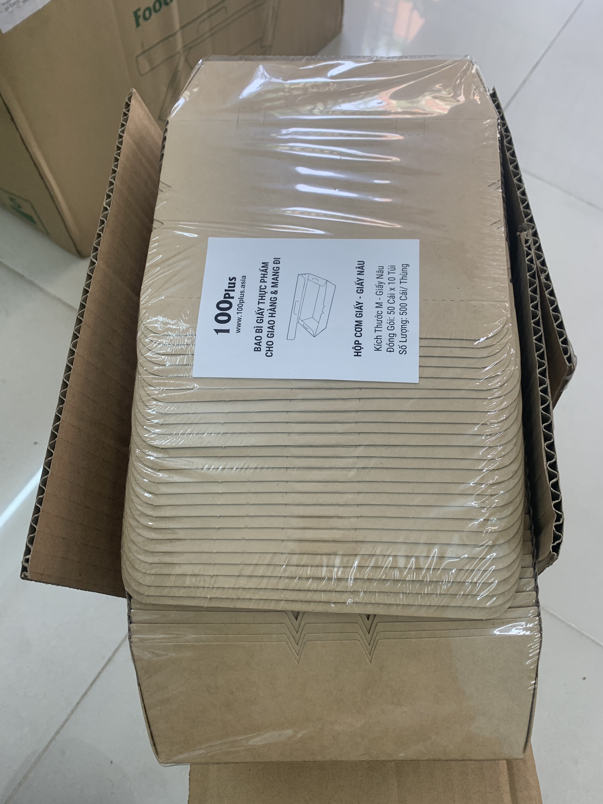 100 HỘP CƠM GIẤY NÂU 150MM, 160MM