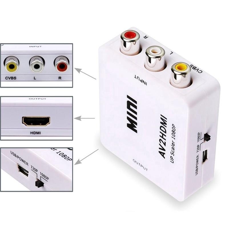Full HD 1080P Mini 1080P Tổng hợp Video AV sang HDMI Bộ chuyển đổi chuyển đổi