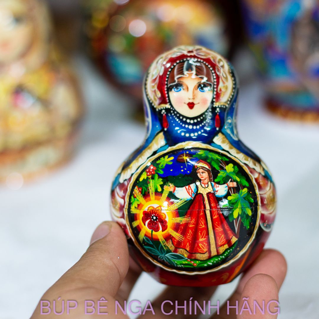 BỘ BÚP BÊ NGA MATRYOSHKA CAO CẤP 5 LỚP 15CM "CỔ TÍCH ÔNG LÃO ĐÁNH CÁ VÀ CÁ VÀNG" CỰC ĐẸP VÀ SANG TRỌNG