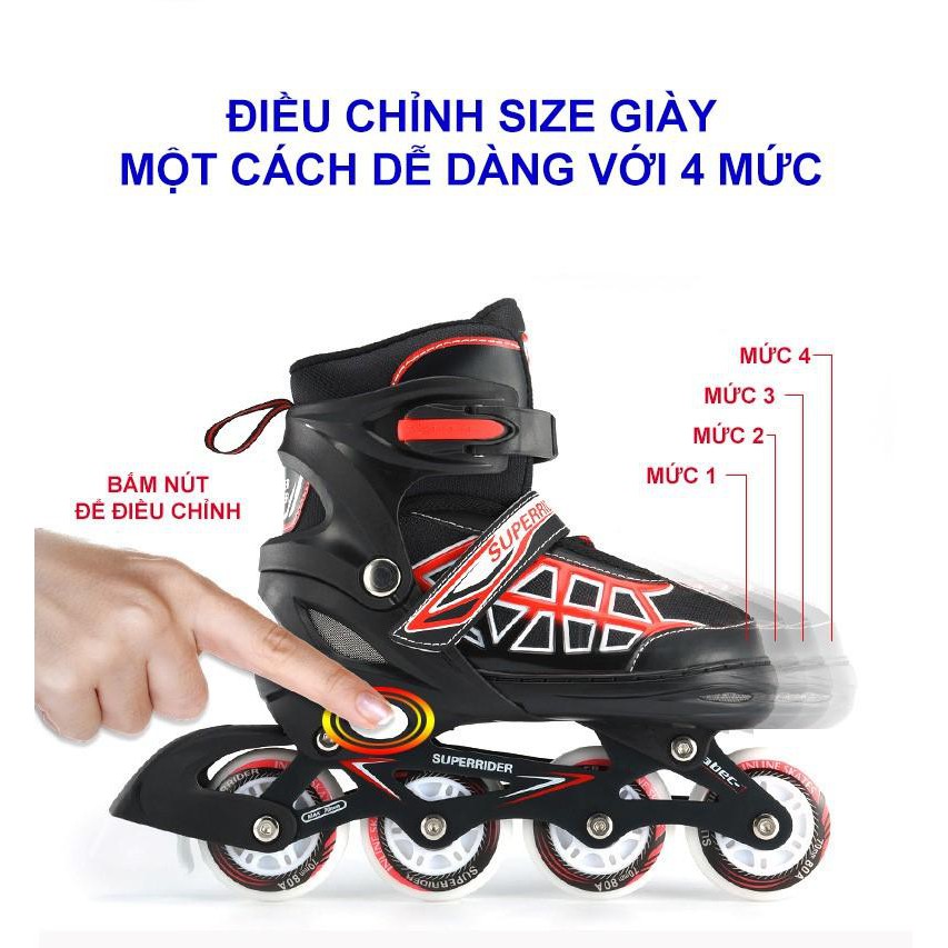 Giày trượt Patin KeenStore mẫu Longfeng có đèn kèm mũ và bảo hộ màu xanh